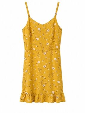 Old Navy Mustard Yellow Floral Cami Dress